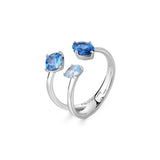 925  Rhodium-Plated Silver Tennis Bracelet With Sapphire Color Cubic Zirconia.|Ffb105