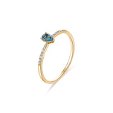 9K Gold Ring, Topaz Stone 0.264 Carat And 14 Diamonds 0.062 Carat | Rgaa006