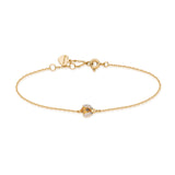 9K Gold Soft Bracelet With A Bee, Citrine Stone 0.16 Ct And 16 Diamonds 0.05 Carat | Rgab004