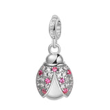 925   Sterling Silver Charm With 20 White Zircons And 7 Red Zircons | Rz003R