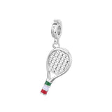925   Sterling Silver Tennis Racket Charm, Colored Enamels | Rz233R