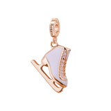 925   Sterling Silver Ice Skate Charm, White Enamels | Rz235R