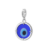 925  Sterling Silver Nazar Eye Charm, 33 White Cubic Zirconia | Rz256R