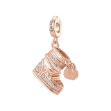 925   Sterling Silver Moon Boot-Shaped Charm, 71 White Cubic Zirconia | Rz259R