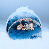 925   Sterling Silver Glove-Shaped Charm, Rose Gold Plating, Colored Enamels, 12 White Cubic Zirconia | Rz260