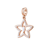 925  Sterling Silverstar Charm , 41 White Cubic Zirconia | Rz261R