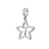 925  Sterling Silverstar Charm , 41 White Cubic Zirconia | Rz261R