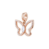 925  Sterling Silver Butterfly Charm, 41 White Cubic Zirconia | Rz264R
