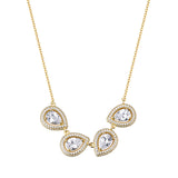 925  Sterling Silver Short Necklace, Yellow Gold Plating, 232 White Cubic Zirconia | Rzan04