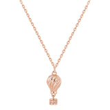 925   Sterling Silver Short Necklace,  Rose Gold Plating, 8 White Cubic Zirconia | Rzar02