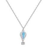 925   Sterling Silver Short Necklace, Colored Enamels, 28 White Cubic Zirconia | Rzar03