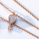 925   Sterling Silver Short Necklace, Rose Gold Plating, 89 White Cubic Zirconia | Rzar06