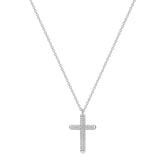 925  Sterling Silver Cross Necklace, 70 White Cubic Zirconia | Rzbi05