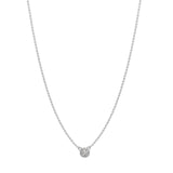 925  Sterling Silver Short Necklace, 18 White Cubic Zirconia | Rzbi54