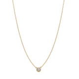 925  Sterling Silver Short Necklace, Gold Plating, 18 White Cubic Zirconia | Rzbi55