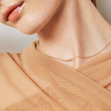 925  Sterling Silver Short Necklace, Gold Plating, 60 White Cubic Zirconia | Rzbi57