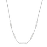 925  Sterling Silver Short Necklace, 300 White Cubic Zirconia | Rzbi58