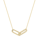 925  Sterling Silver Short Necklace, Gold Plating, 312 White Cubic Zirconia | Rzbi61