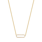 925  Sterling Silver Short Necklace, Gold Plating, 130 White Cubic Zirconia | Rzbi62
