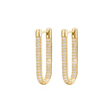 925  Sterling Silver Earrings, Gold Plating, 120 White Cubic Zirconia | Rzbi75