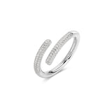 925  Sterling Silver Band Ring, Gold Plating, 144 White Cubic Zirconia | Rzbi84C