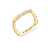 925  Sterling Silver Ring, Gold Plating, 56 White Cubic Zirconia | Rzbi85C