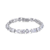 925   Sterling Silver Bracelet, 19 White Cubic Zirconia | Rzge14