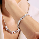 925   Sterling Silver Bracelet, 19 White Cubic Zirconia | Rzge14