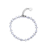 925   Sterling Silver Soft Bracelet , 20 White Cubic Zirconia | Rzge16