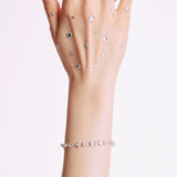 925   Sterling Silver Soft Bracelet , 20 White Cubic Zirconia | Rzge16