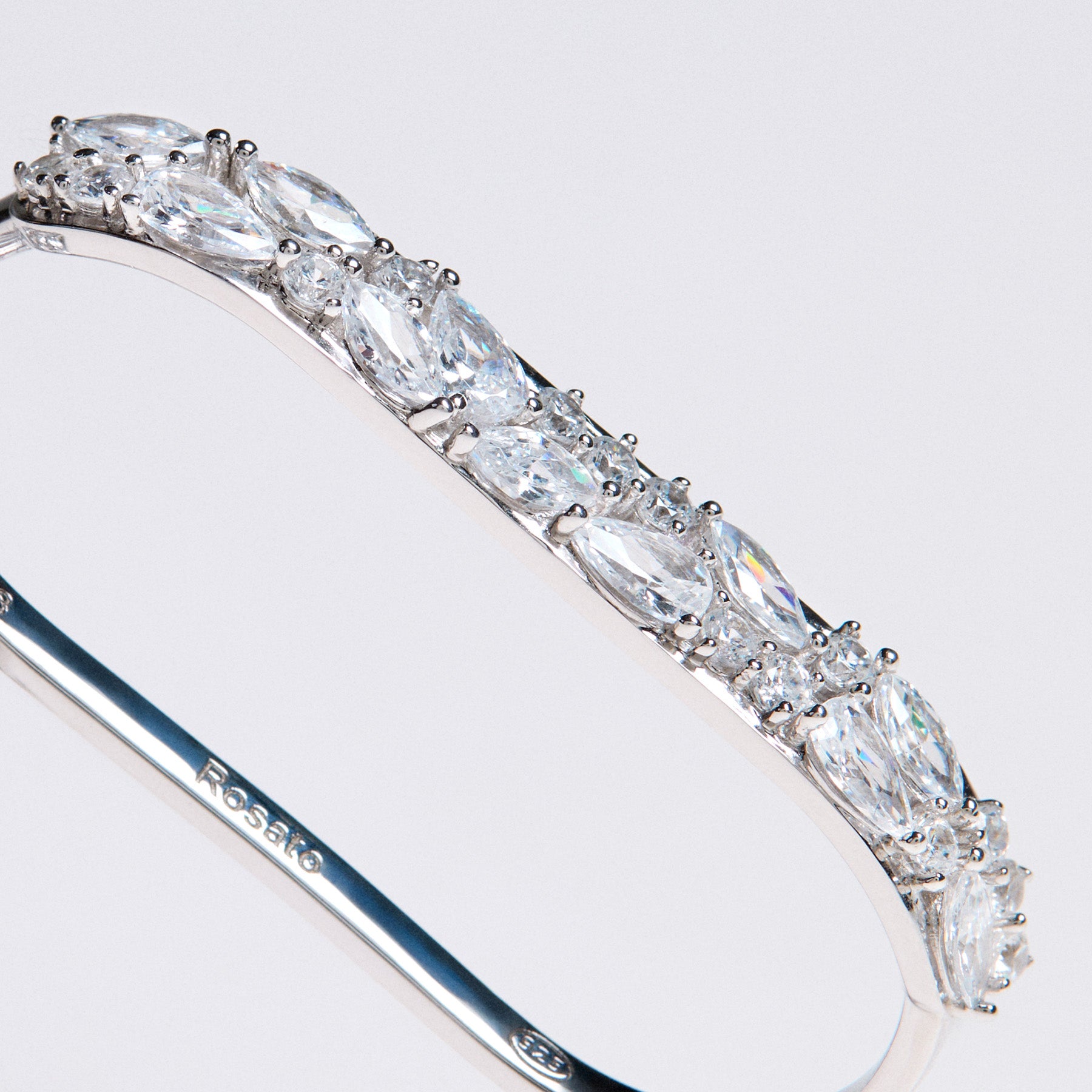 925   Sterling Silver Double Ring , 25 White Cubic Zirconia | Rzge52