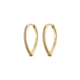 925  Sterling Silver Earrings, Yellow Gold Plating, 76 White Cubic Zirconia | Rzso28