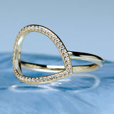 925  Sterling Silver Ring, Yellow Gold Plating, 47 White Cubic Zirconia | Rzso40C