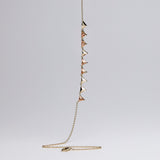 925  Sterling Silver Short Necklace, Gold Plating, 5 Champagne Cubic Zirconia | Rzvt02