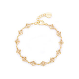 925  Sterling Silver Soft Bracelet, Gold Plating, 24 Champagne Cubic Zirconia | Rzvt14