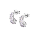 925  Sterling Silver Hoop Earrings, 22 White Cubic Zirconia | Rzvt27