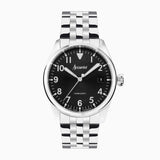 Accurist Aviation Men'S Watch | Silver Case & Stainless Steel Bracelet With Black Dial | 41Mm | 76000